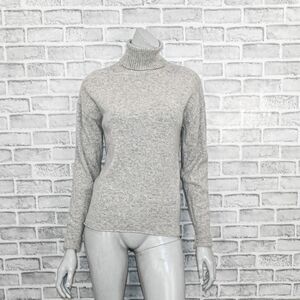 Reformation Women's Recycled Cashmere Turtleneck Sweater heather grey sz Small